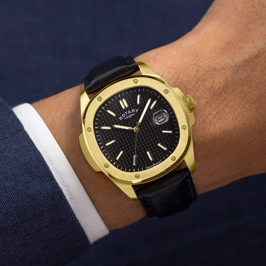Rotary Gold Gents Apex100 Date Window Watch