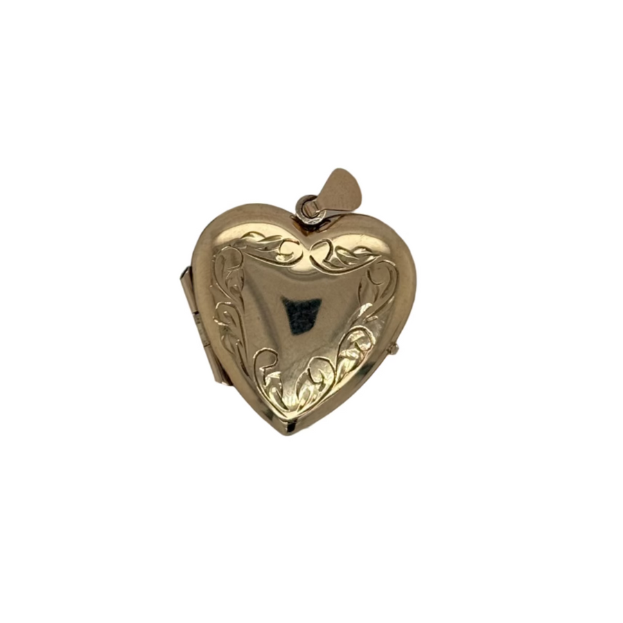 Previously Owned 9ct Yellow Gold Engraved Heart Locket