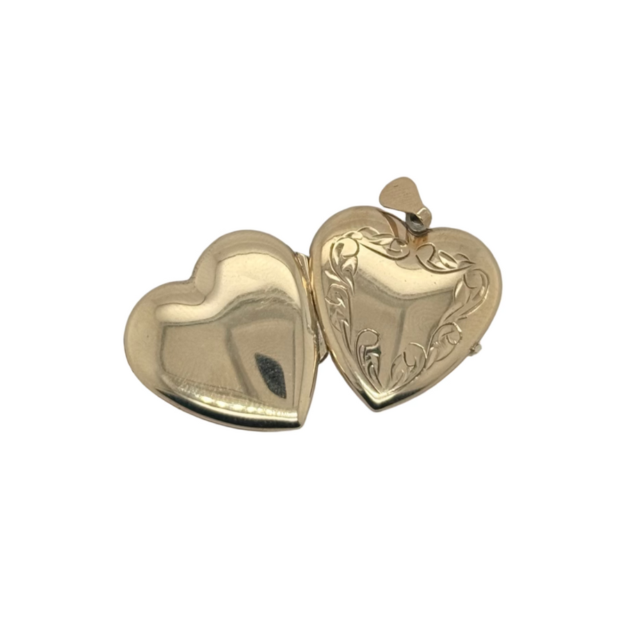 Previously Owned 9ct Yellow Gold Engraved Heart Locket