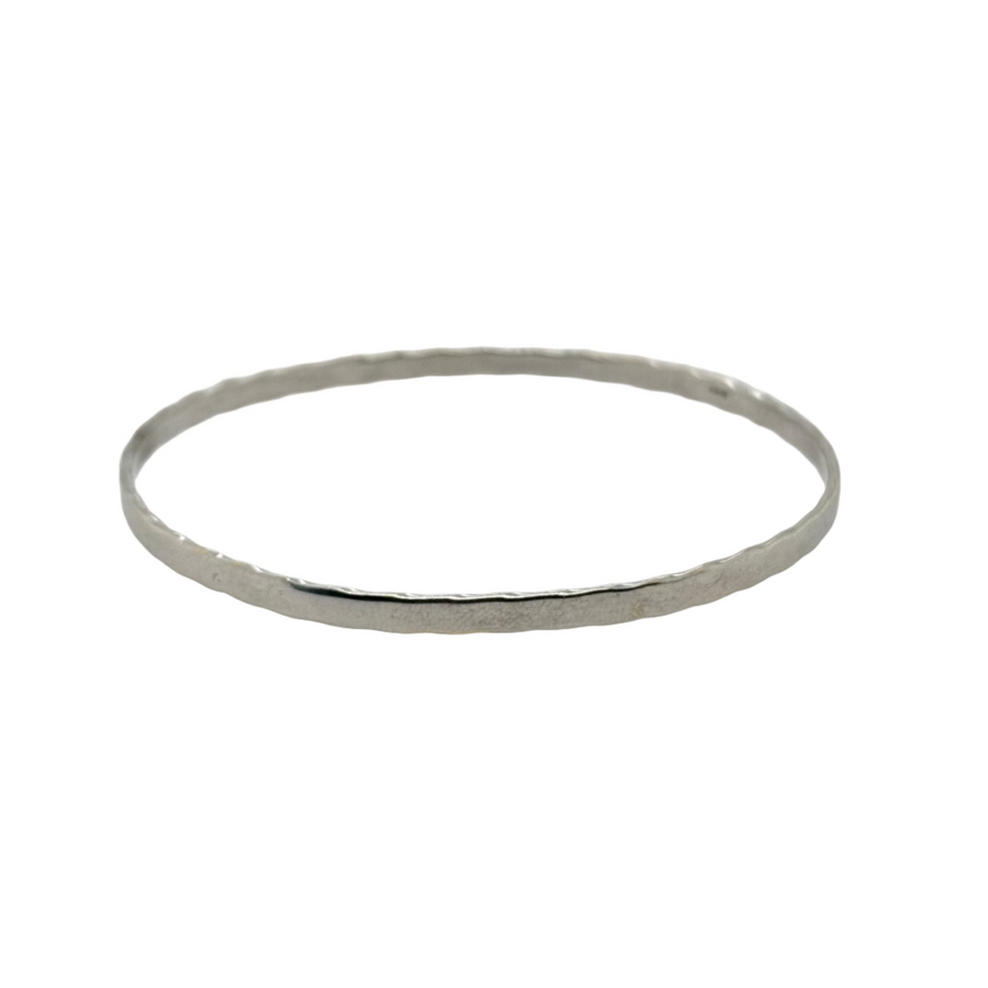 Previously Owned 9ct White Gold Round 3.5mm Solid Bangle