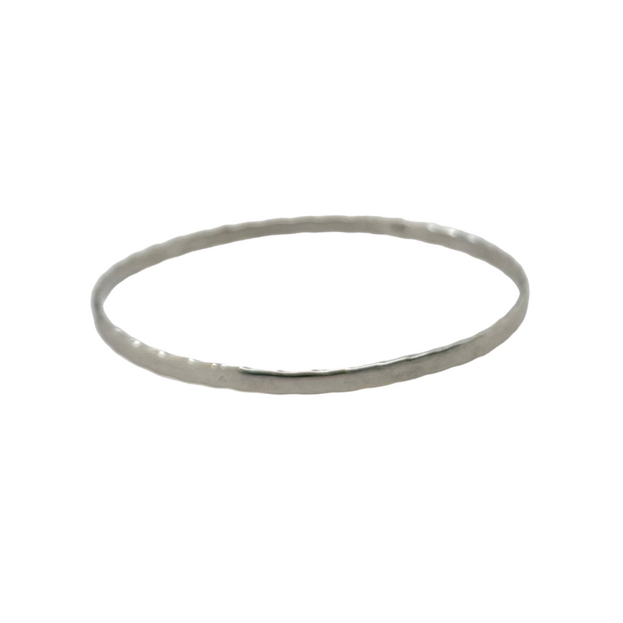 Previously Owned 9ct White Gold Round 3.5mm Solid Bangle