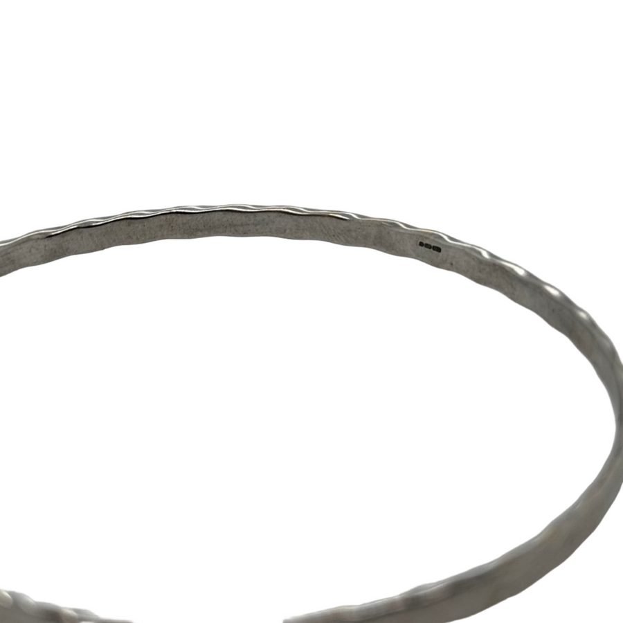Previously Owned 9ct White Gold Round 3.5mm Solid Bangle