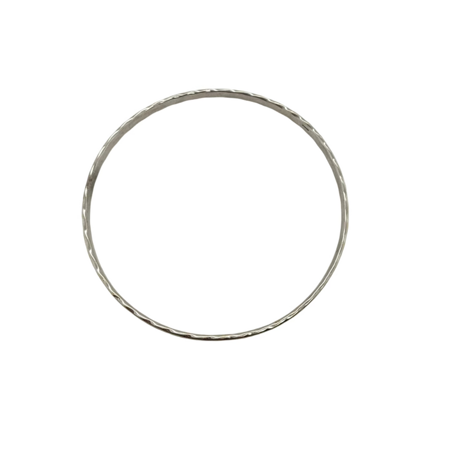 Previously Owned 9ct White Gold Round 3.5mm Solid Bangle