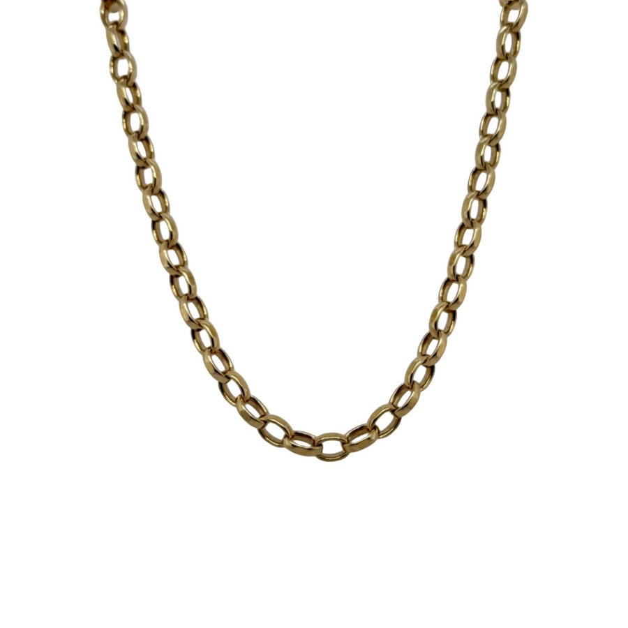 Previously Owned 9ct Yellow Gold Oval Filed Belcher Chain 21.5"