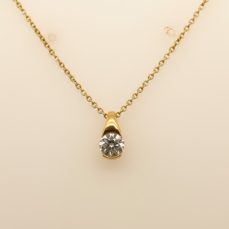 Previously Owned 18ct Yellow Gold 0.45ct I/J I1 Diamond Solitaire Pendant