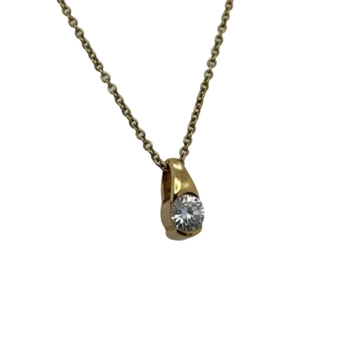 Previously Owned 18ct Yellow Gold 0.45ct I/J I1 Diamond Solitaire Pendant
