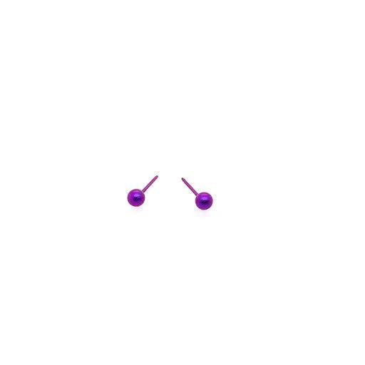 Pink Titanium 4mm Round Ball Stud Earrings