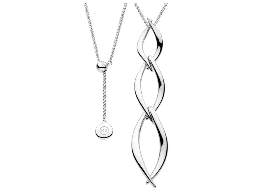 Kit Heath Sterling Silver 'Entwine' Trio Twist Drop Pendant & Chain