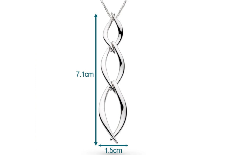Kit Heath Sterling Silver 'Entwine' Trio Twist Drop Pendant & Chain