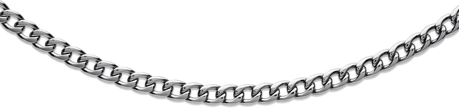 Unique Stainless Steel Gents Polished 7mm Curb Necklace Chain