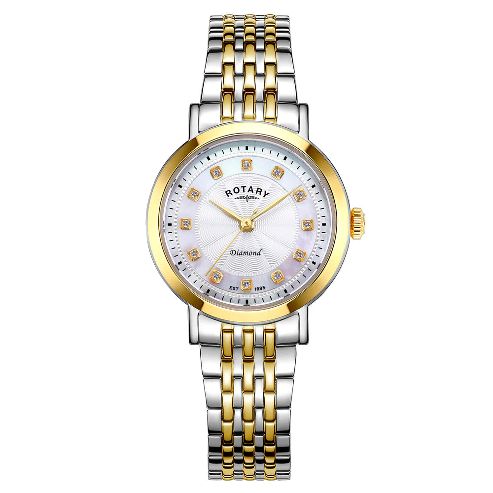 Rotary Ladies Two Tone 'Guilloche' Diamond Set Dial Watch – Bensons of ...