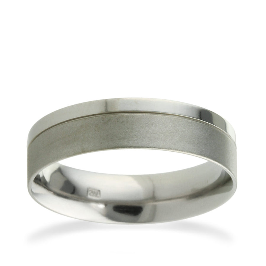 Titanium 70-30 Satin and Polished Wedding Ring