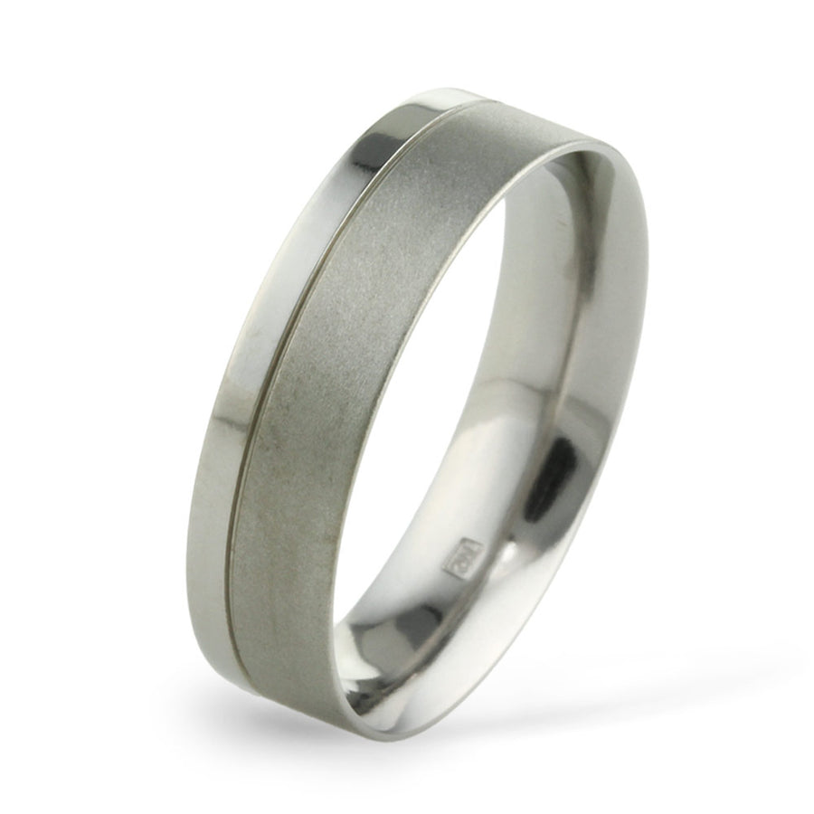 Titanium 70-30 Satin and Polished Wedding Ring