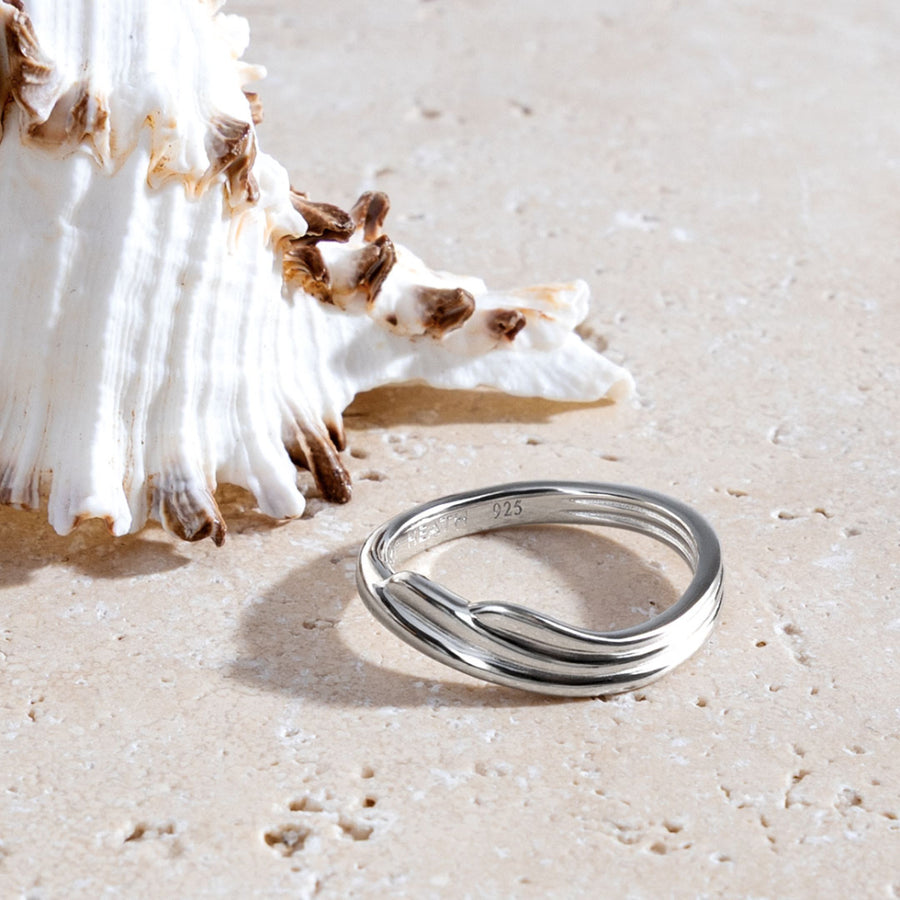 Kit Heath Sterling Silver Oceane Shell Wave Ring