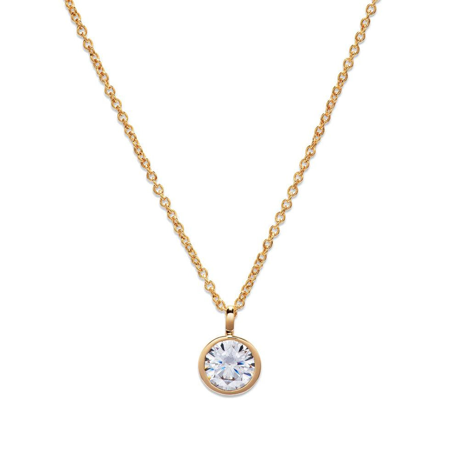 Unique Ladies Gold Plated Round CZ Necklace