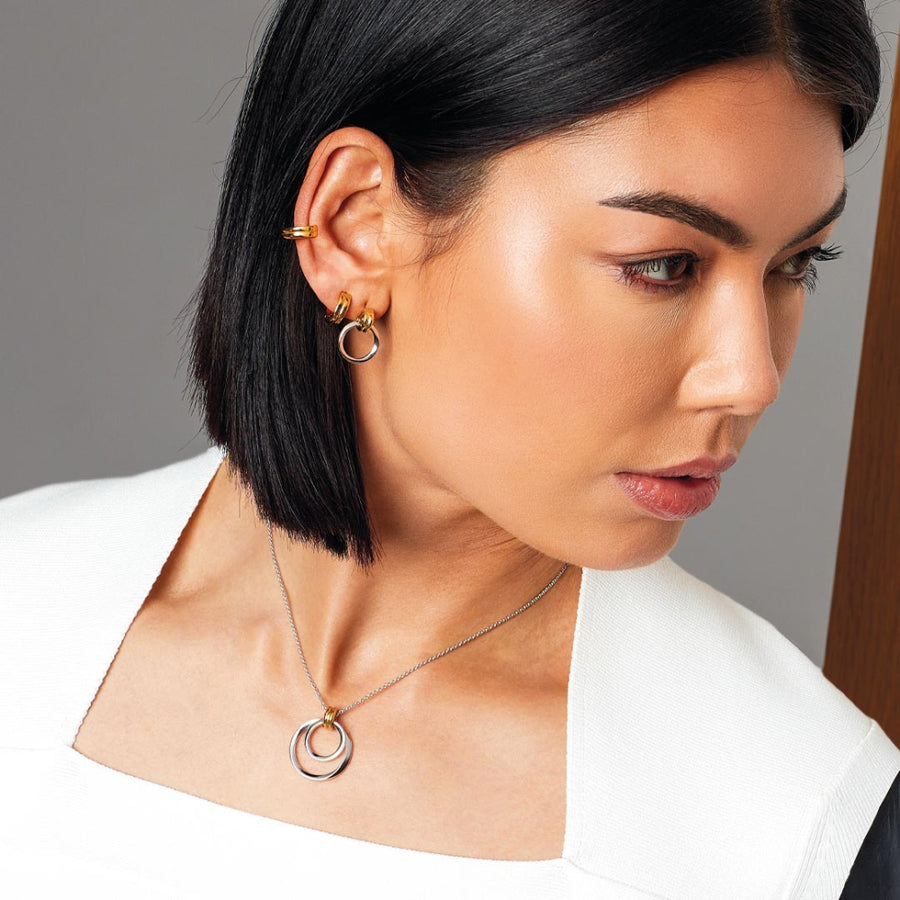 Kit Heath Gold Plated Central Groove Hoop Earrings
