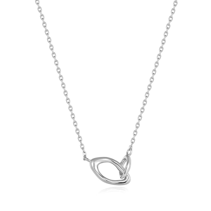 Ania Haie Sterling Silver Open Wave Link Necklace