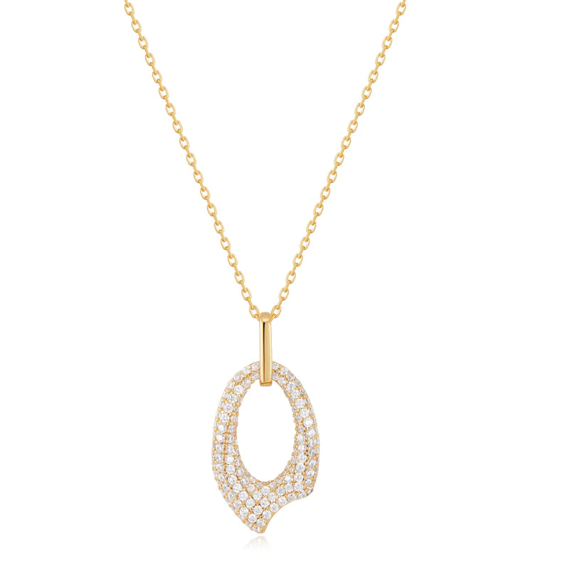 Ania Haie Gold Plated CZ Open Arrow Pendant & Chain