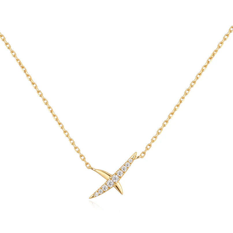 Ania Haie Gold Plated Kiss Pavé Necklace