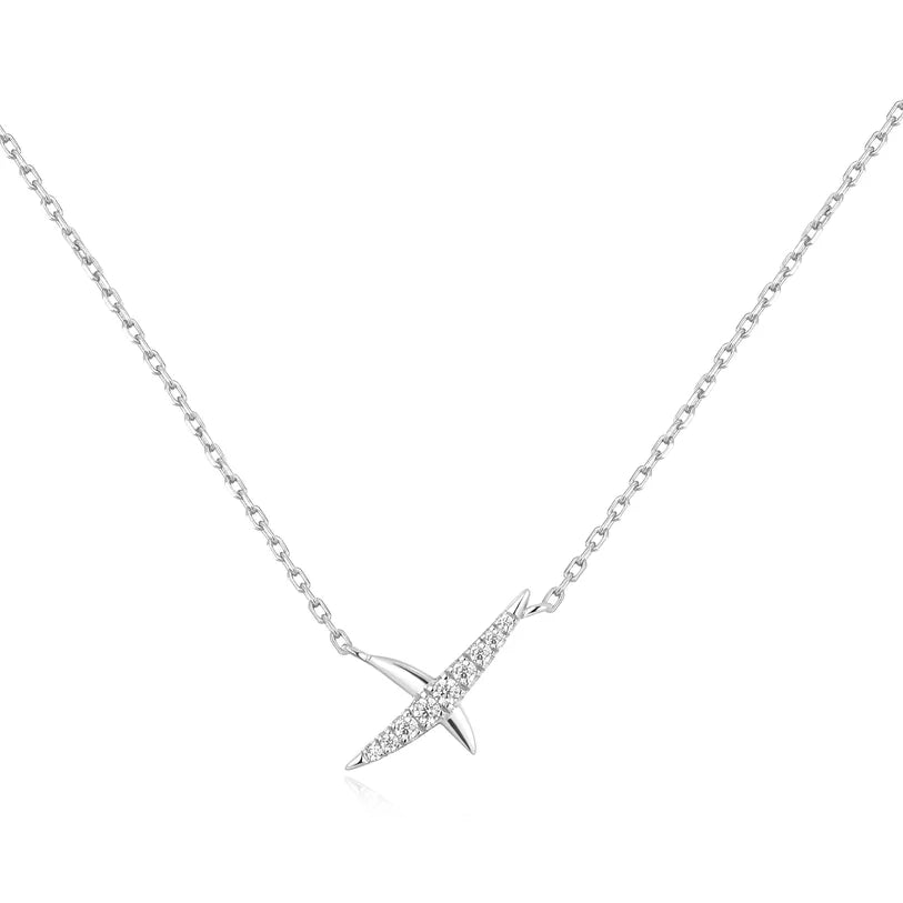 Ania Haie Sterling Silver Kiss Pavé Necklace