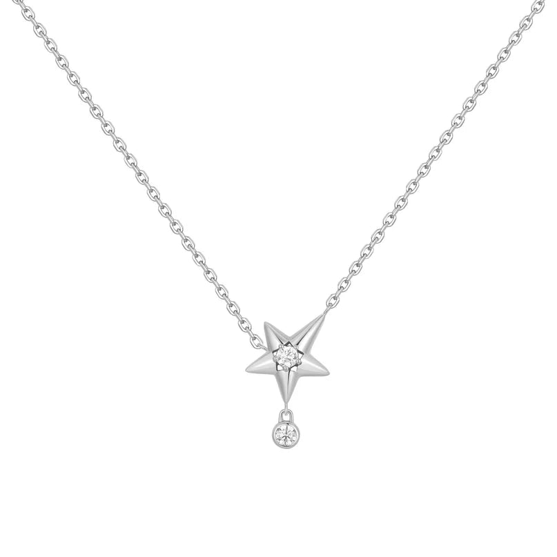 Ania Haie Sterling Silver CZ Star & Drop Necklace