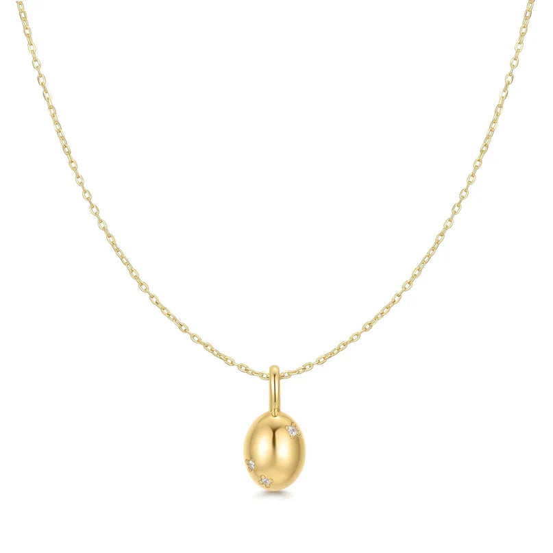 Ania Haie Gold Plated Floral CZ Pebble Necklace 16-18"