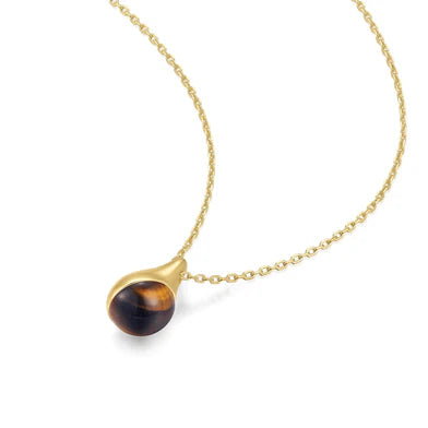 Ania Haie Gold Plated Tigers Eye Droplet Necklace