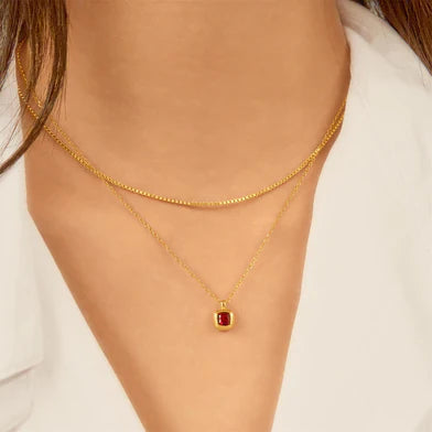 Ania Haie Gold Plated Crimson CZ Solitaire Necklace