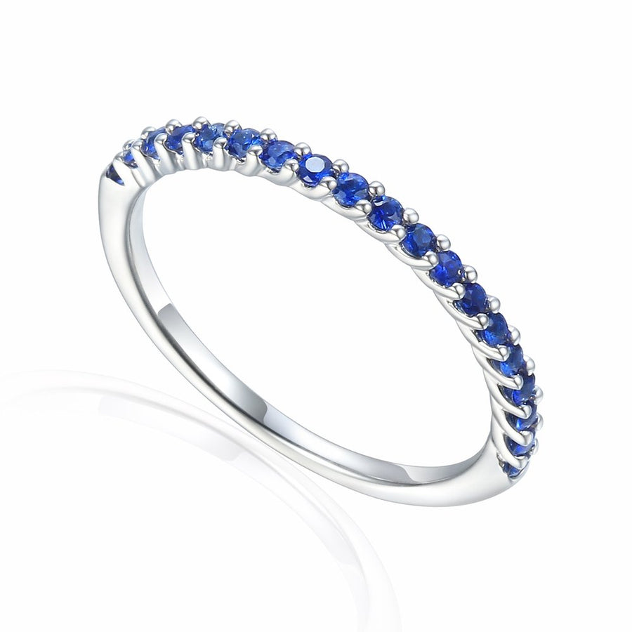 9ct White Gold All Sapphire Eternity Style Ring