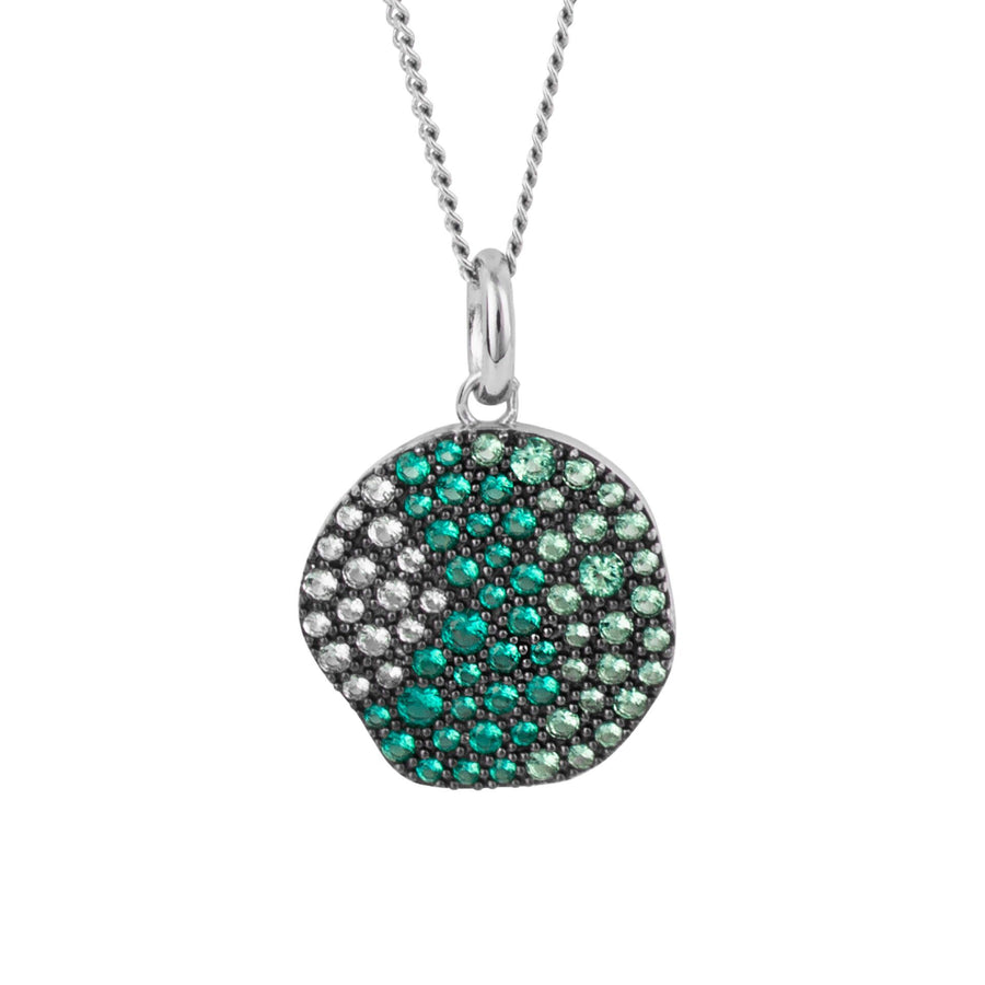 Fiorelli Sterling Silver Green CZ Gradient Pendant & Chain