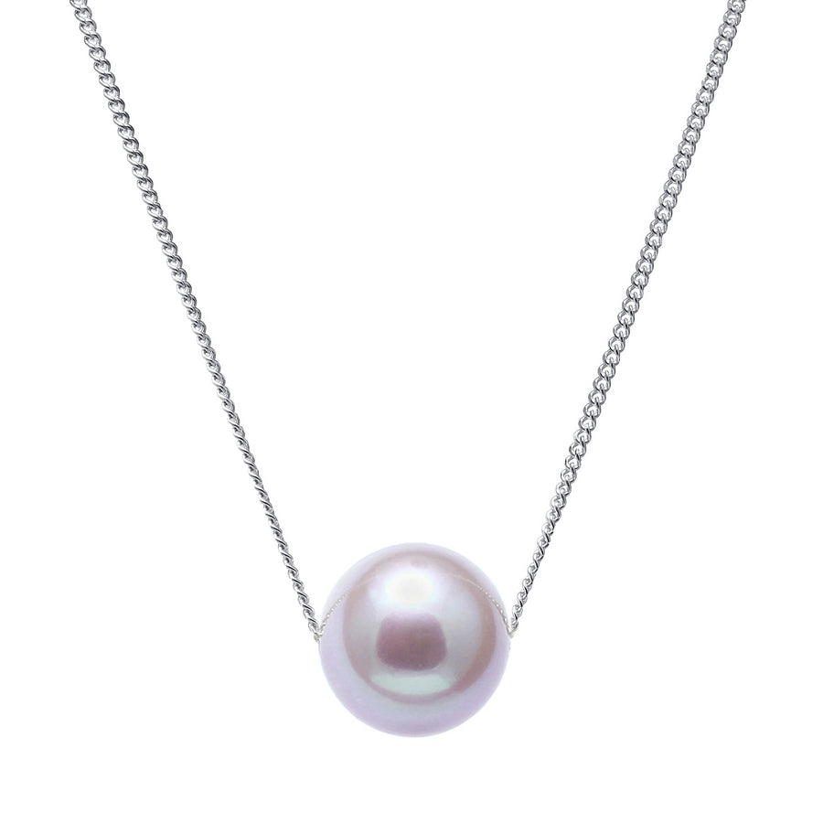 Sterling Silver Pink Freshwater Pearl Slider Necklace