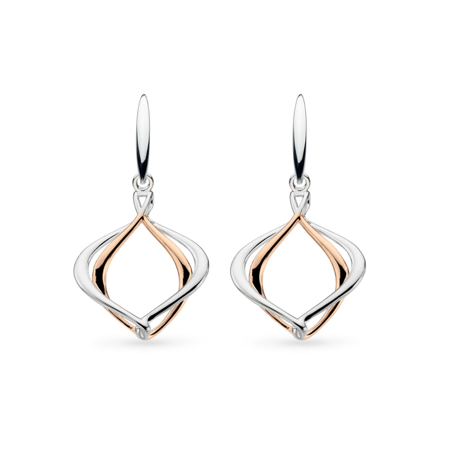 Kit Heath Sterling Silver & Rose Gold Large Alicia Drop Earrings