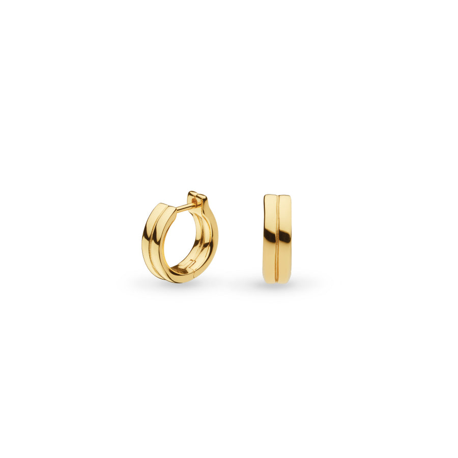 Kit Heath Gold Plated Central Groove Hoop Earrings