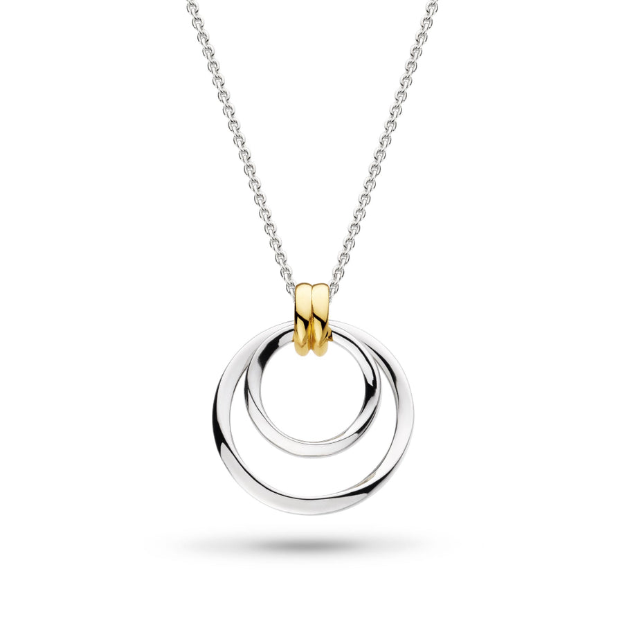 Kit Heath Two-Tone Double Bevel Circle Pendant and Chain