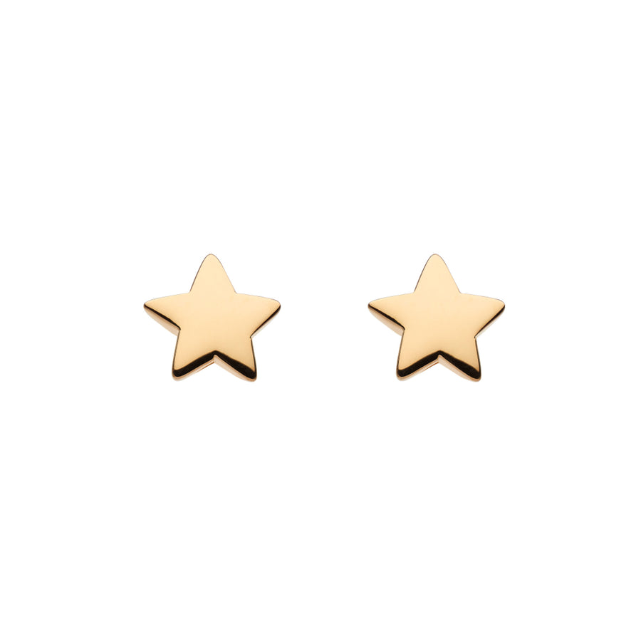 Gold Plated Plain Star Stud Earrings