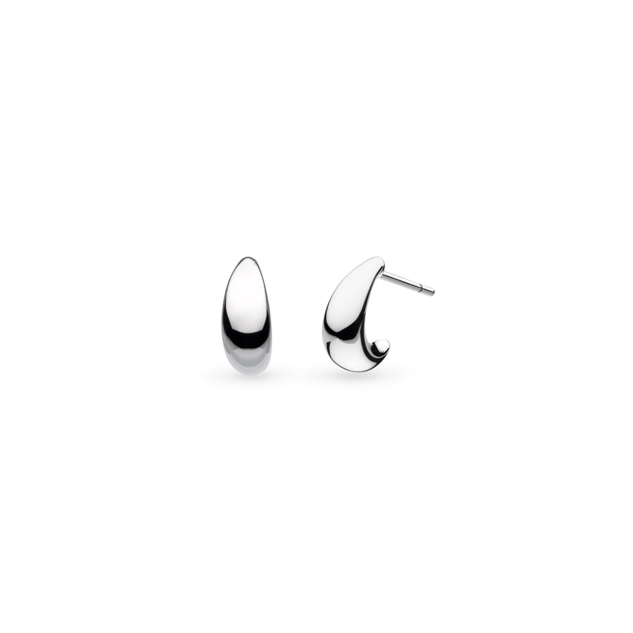 Kit Heath Sterling Silver Pebble Smooth 3/4 Hoop Earrings