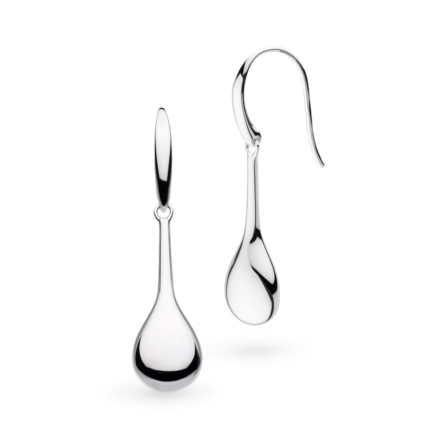 Kit Heath Sterling Silver Smooth Pebble Elegant Drop Earrings