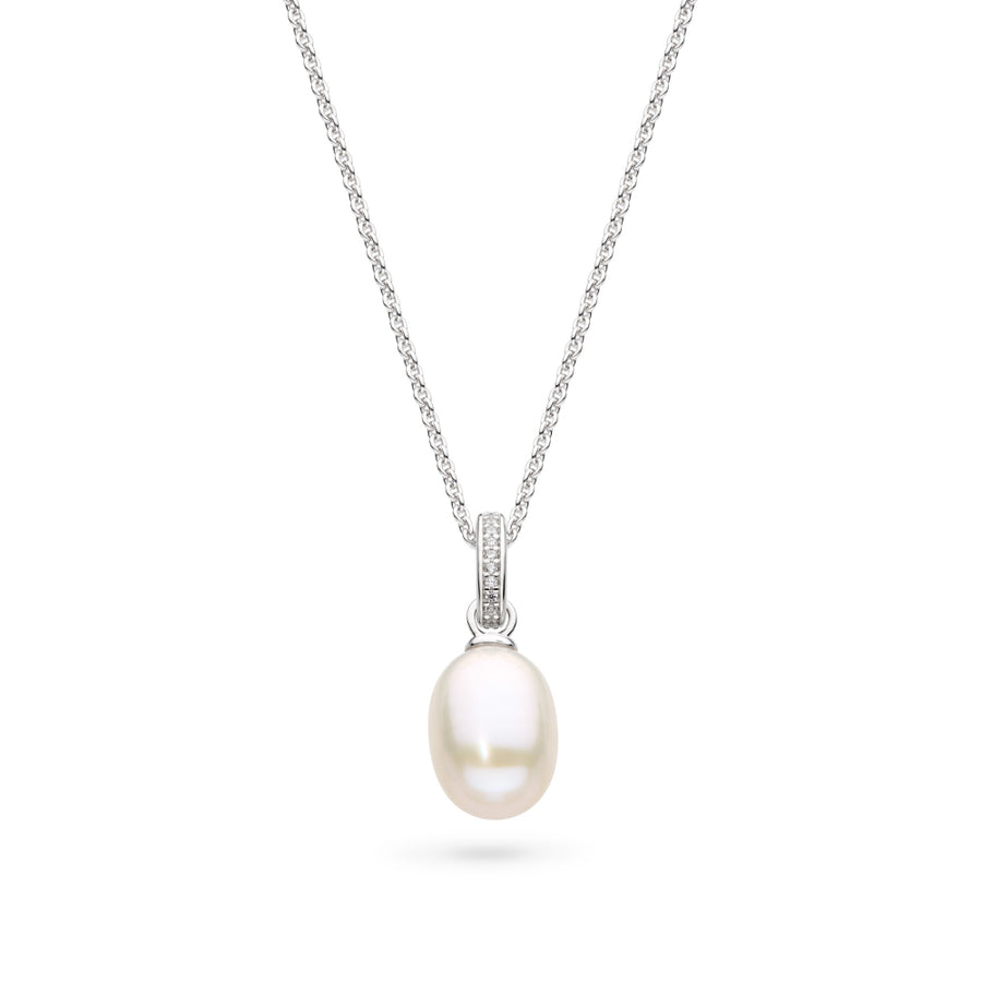 Kit Heath Silver CZ & White Freshwater Pearl Necklace