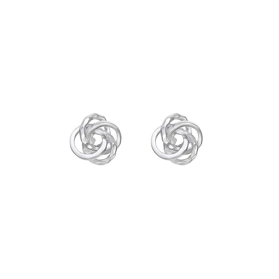 Sterling Silver Spiral Knot Stud Earrings