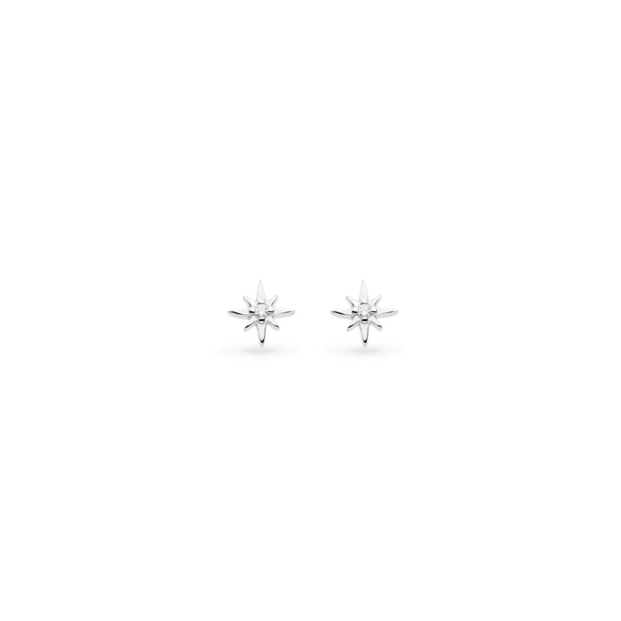 Kit Heath Sterling Silver Small CZ North Star Stud Earrings