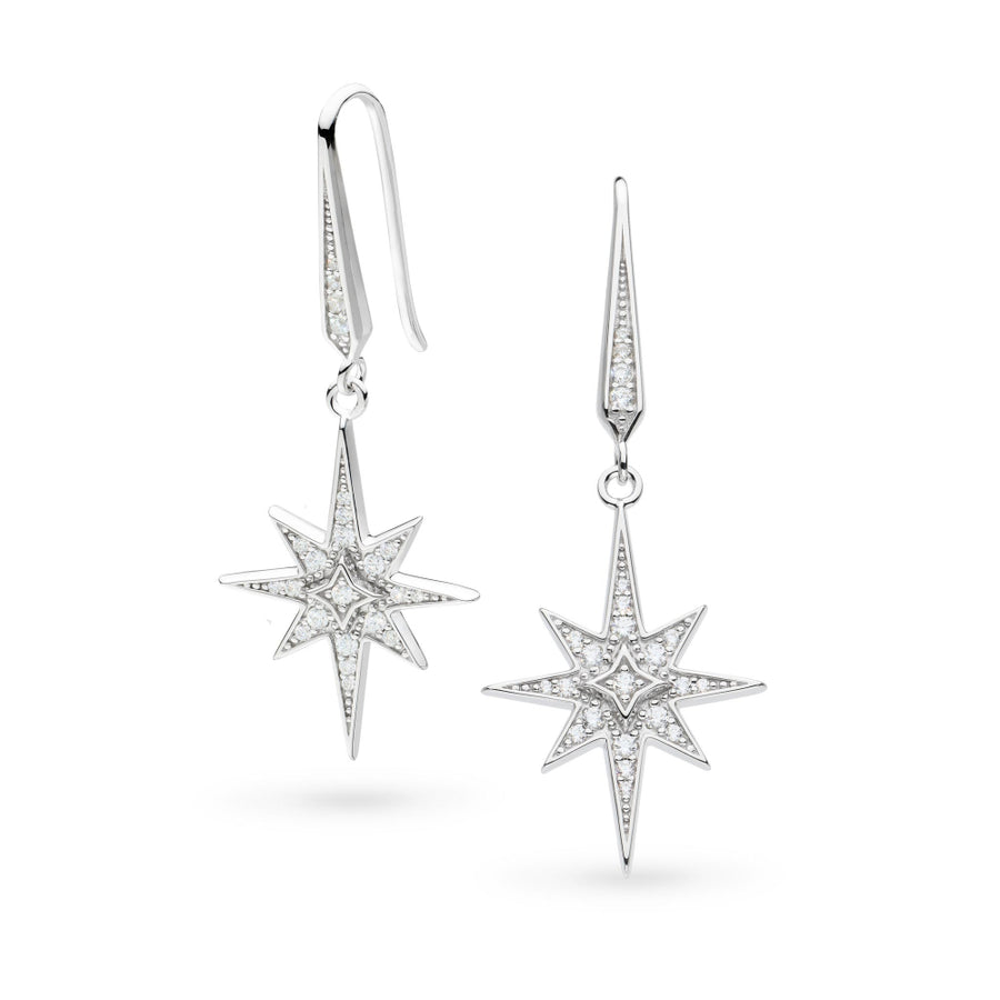 Kit Heath Silver Celeste North Star Limited Edition Drop Earrings