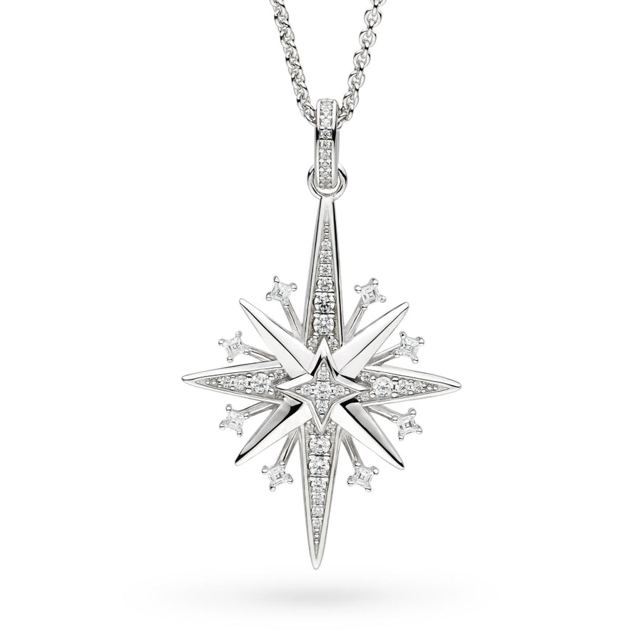 Kit Heath Silver CZ Limited Edition Celeste North Starburst Slider Necklace