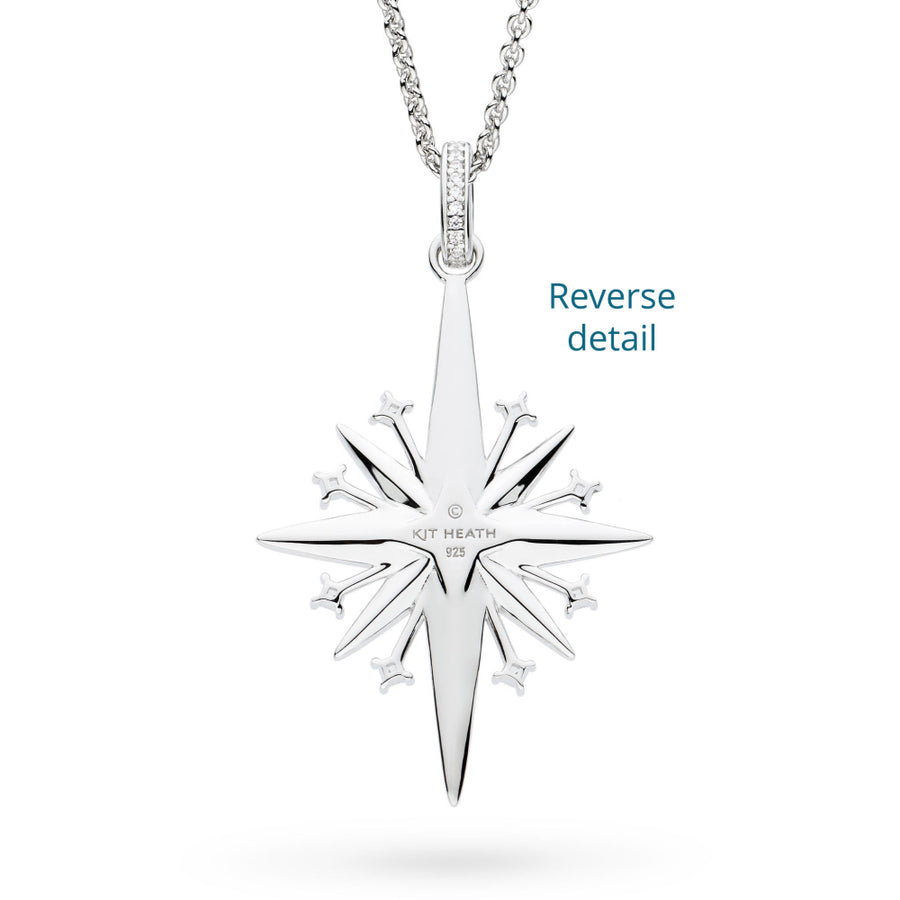 Kit Heath Silver CZ Limited Edition Celeste North Starburst Slider Necklace