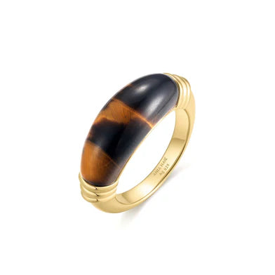 Ania Haie Gold Plated Tigers Eye Statement Ring