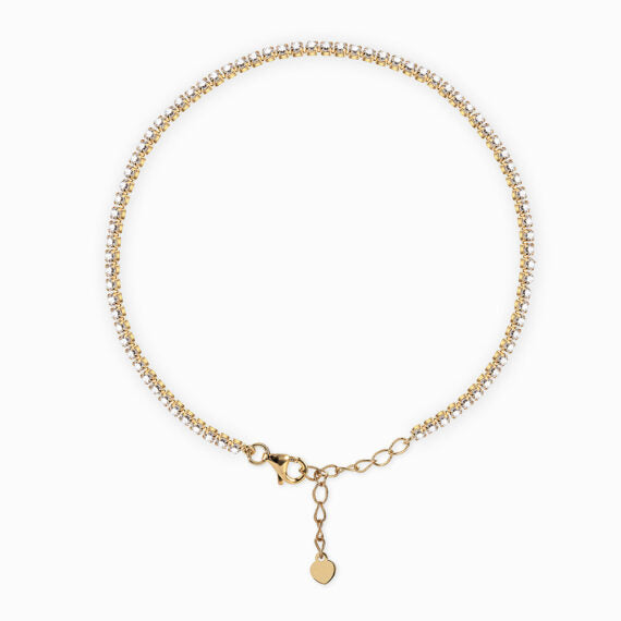 Real Effect Gold Plated CZ Adjustable Tennis Bracelet