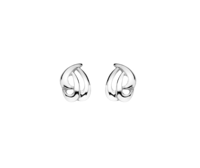 Sterling Silver Cut-Out Entwined Stud Earrings