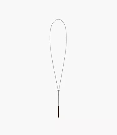 Skagen Rose-Tone Long Drop Bar Necklace