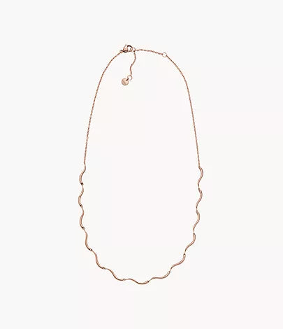 Skagen Rose-Tone Wavy Link Necklace
