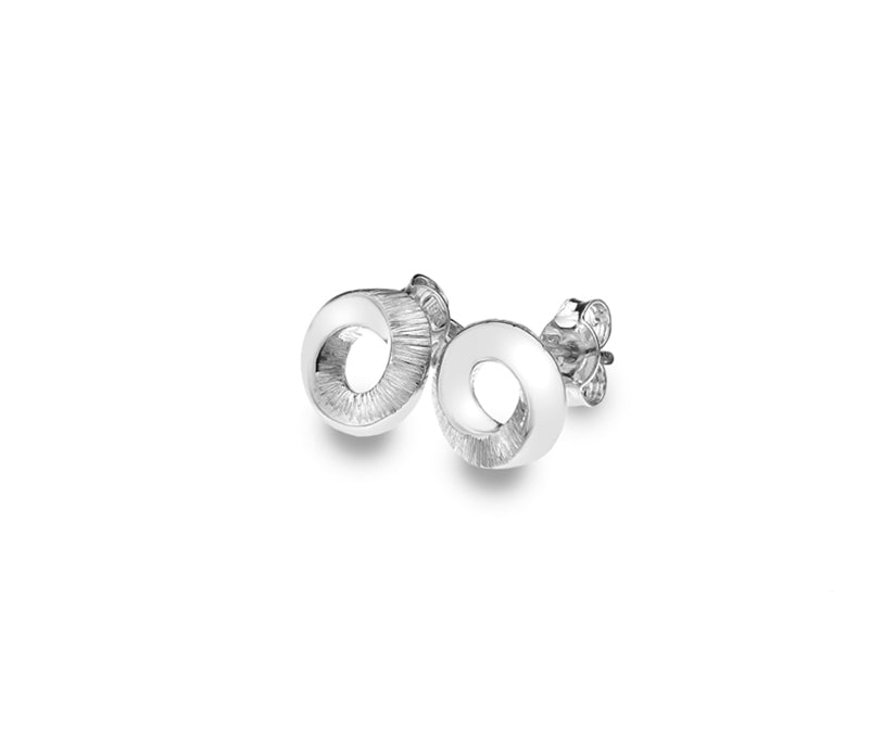 Sterling Silver Selene Textured Swirl Stud Earrings