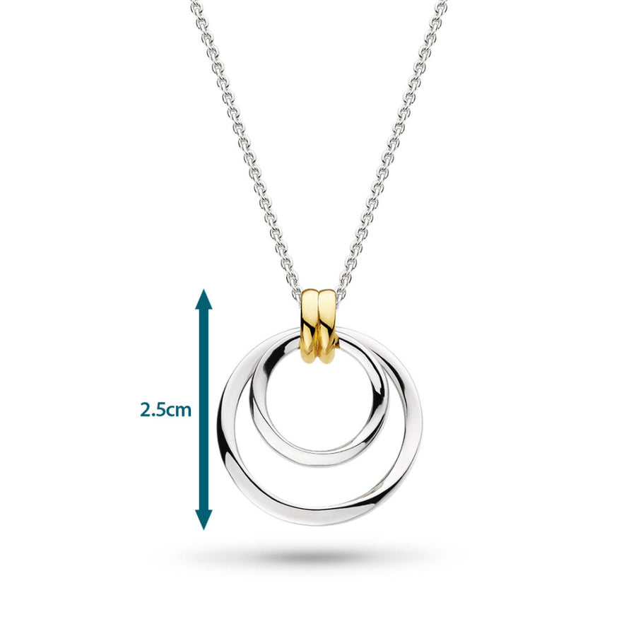 Kit Heath Two-Tone Double Bevel Circle Pendant and Chain